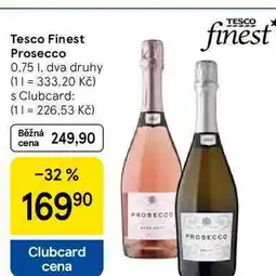 Tesco Tesco Finest Prosecco, 0.75 I, dva druhy nabídka