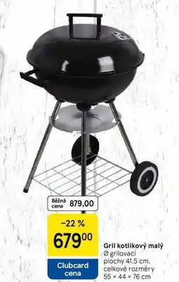 Tesco Gril kotlíkový malý, Ø grilovací plochy 41,5 cm. celkové rozměry 55 x 44 x 76 cm nabídka