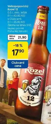 Tesco Velkopopovický Kozel 12, 0,5 l, sklo, ležák nabídka