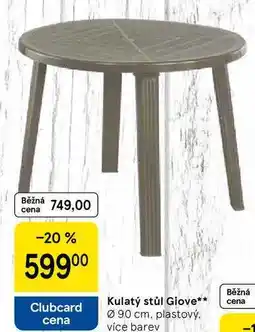 Tesco Kulatý stůl Giove, Ø 90 cm. plastový. více barev nabídka