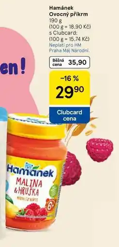 Tesco Hamánek Ovocný příkrm nabídka