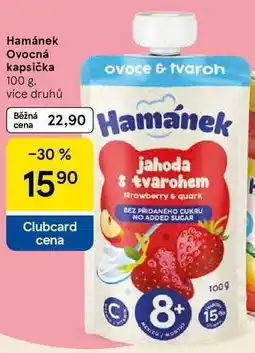 Tesco Hamánek Ovocná kapsička ovoce & tvaroh nabídka