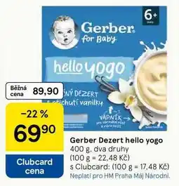 Tesco Gerber Dezert hello yogo, 400 g, dva druhy nabídka