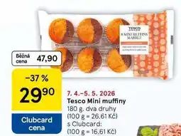 Tesco Tesco Mini muffiny, 180 g, dva druhy nabídka