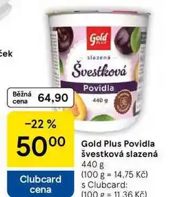 Tesco Gold Plus Povidla švestková slazená nabídka