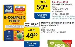Tesco Maxi Vita Vaše Zdraví B-komplex forte + vitamin C, 30 ks nabídka