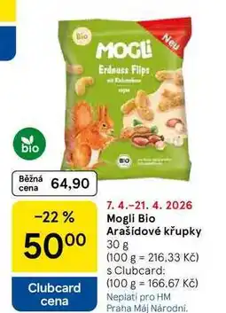 Tesco Mogli Bio Arašídové křupky nabídka