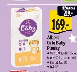 Albert Albert Cute Baby Plenky Midi 62 ks, Maxi 54 ks. Maxi+ 50 ks, Junior 46 ks nabídka