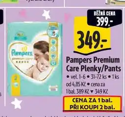 Albert Pampers Premium Care Plenky/Pants vel. 1-6 31-72 ks nabídka