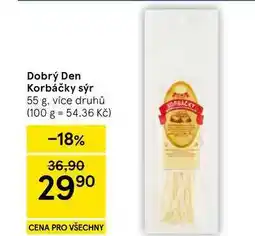 Tesco Dobrý Den Korbáčky sýr, 55 g, více druhů nabídka