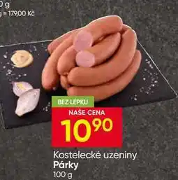Hruška Kostelecké uzeniny Párky nabídka