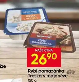 Hruška Varmuža Rybí pomazánka, Treska v majonéze nabídka