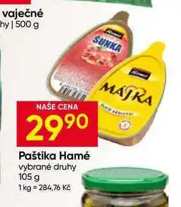 Hruška Hamé paštika 105g, různé druhy nabídka