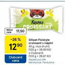 Tesco Silisan Fizistyle croissant s náplní nabídka