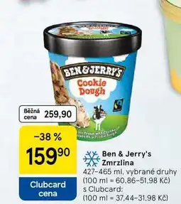 Tesco Ben & Jerry's Zmrzlina, 427-465 ml, vybrané druhy nabídka