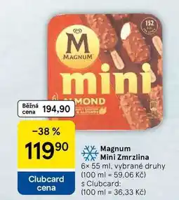 Tesco Magnum Mini Zmrzlina, 6x 55 ml, vybrané druhy nabídka