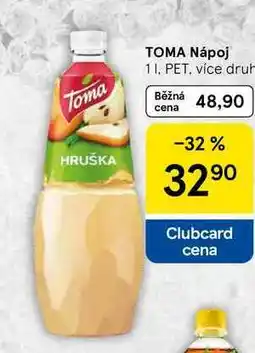 Tesco Toma nápoj, PET nabídka