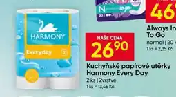Hruška HARMONY Kuchyňské papírové utěrky Harmony Every Day 2 ks,2vrstvé nabídka