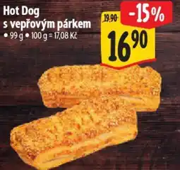 Albert Hot Dog s vepřovým párkem nabídka