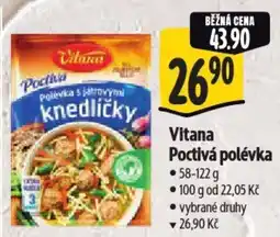 Albert Vitana Poctivá polévka nabídka