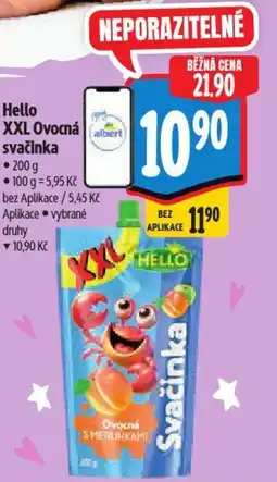 Albert Hello XXL Ovocná svačinka nabídka