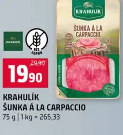 Terno Krahulik šunka á la carpaccio nabídka
