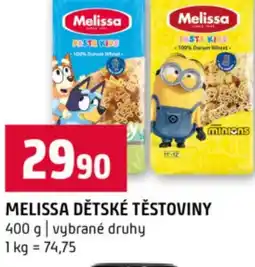 Terno Melissa dětské těstoviny nabídka