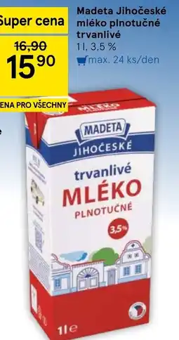 Tesco Madeta Jihočeské mléko plnotučné trvanlivé nabídka