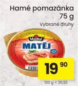 Kubík potraviny Hamé pomazánka nabídka