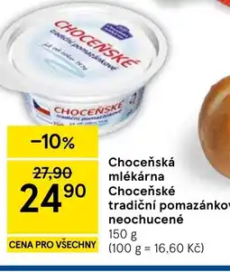 Tesco Choceňská mlékárna Choceňské tradiční pomazánkové neochucené nabídka