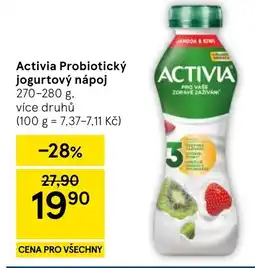 Tesco Activia Probiotický jogurtový nápoj nabídka