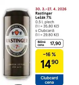 Tesco Rastinger Ležák 7% nabídka