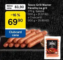 Tesco Tesco Grill Master Párečky na gril nabídka
