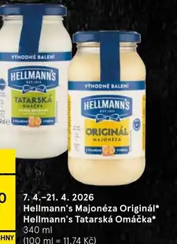 Tesco Hellmann's Majonéza Originál* Hellmann's Tatarská Omáčka nabídka