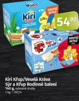 Coop Kiri Křup/Veselá Kráva Sýr a Křup Rodinné balení nabídka
