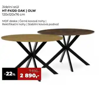 Jídelní stůl HT-F4120 Oak | Olw