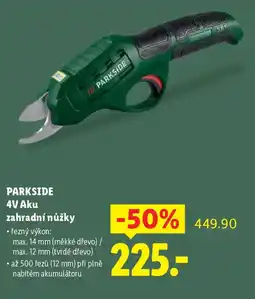 Lidl PARKSIDE 4V Aku zahradní nůžky nabídka