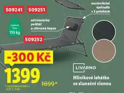 Lidl LIVARNO Hliníkové lehátko se sluneční clonou nabídka
