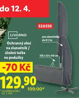 Lidl LIVARNO Ochranný obal na slunečník/ úložná taška na podušky nabídka