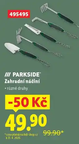 Lidl PARKSIDE Zahradní náčiní nabídka