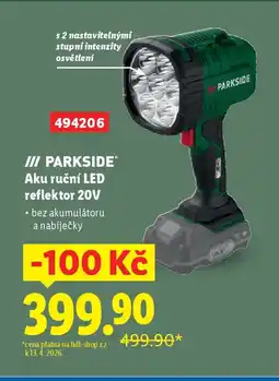 Lidl PARKSIDE Aku ruční LED reflektor 20V nabídka