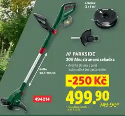 Lidl PARKSIDE 20V Aku strunová sekačka nabídka