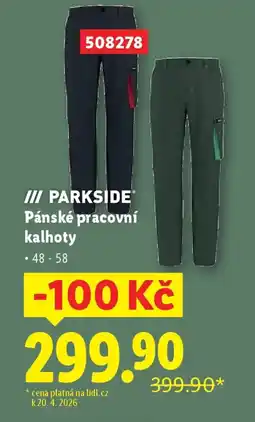 Lidl PARKSIDE Pánské pracovní kalhoty nabídka
