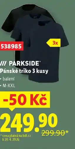 Lidl PARKSIDE Pánské triko 3 kusy nabídka