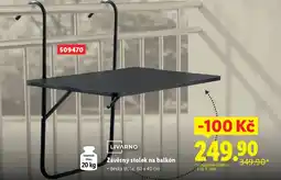 Lidl LIVARNO Závěsný stolek na balkón nabídka