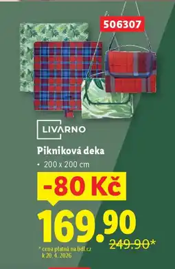 Lidl LIVARNO Pikniková deka nabídka
