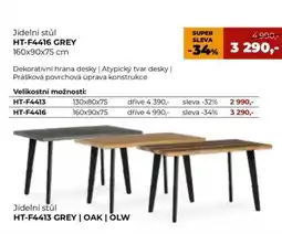 Jamall Jídelní stůl HT-F4416 GREY nabídka
