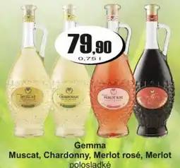 Adam Gemma Muscat, Chardonny, Merlot rosé, Merlot nabídka