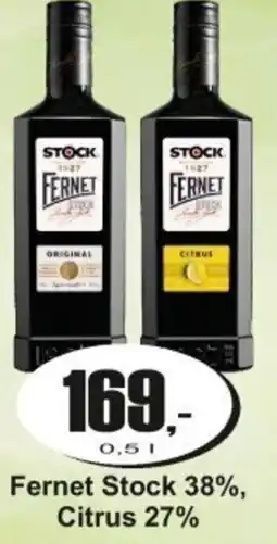 Adam Fernet Stock 38%, Citrus 27% nabídka