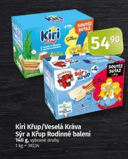 COOP TIP Kiri Křup/Veselá Kráva Sýr a Křup Rodinné balení nabídka